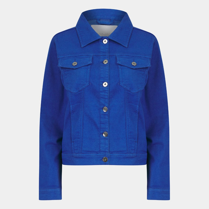 Royal blue denim jacket for women