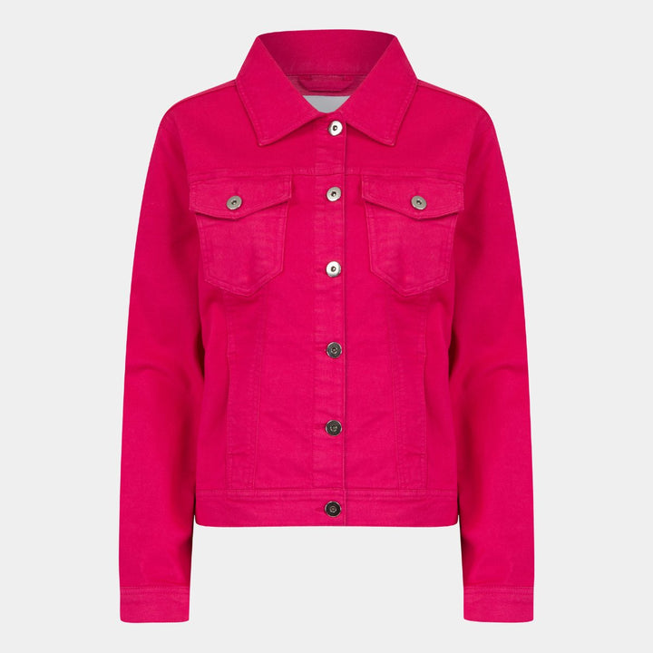 Hot pink denim jacket for women