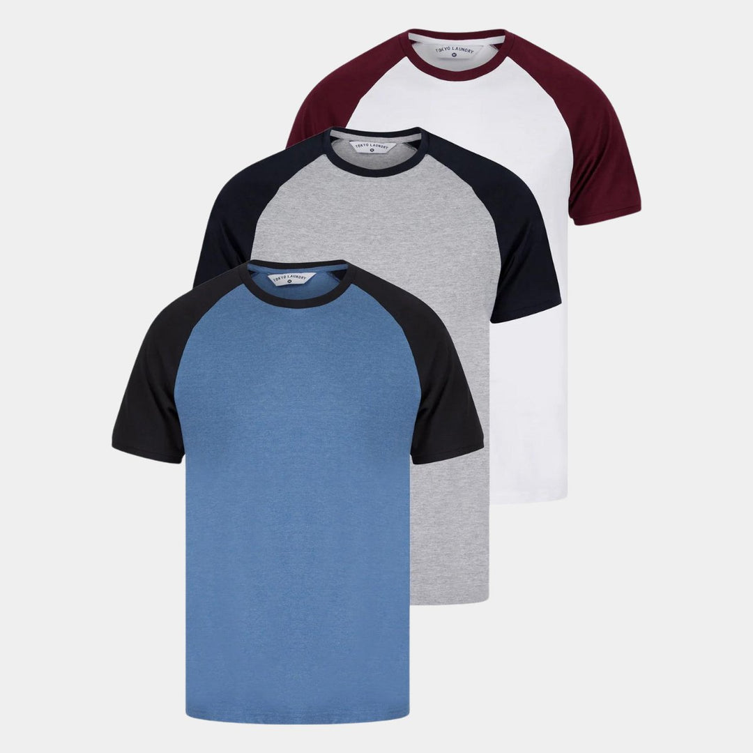 Mens 3pk Tokyo Laundry Raglan Sleeve T-Shirts from You Know Who's