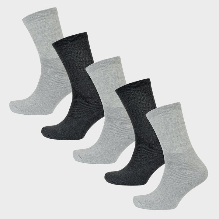 Mens 5 Pack Grey Sports Socks from You Know Who's