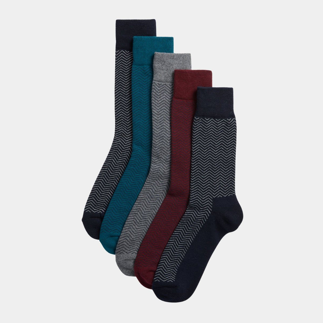 Mens 5pk Zig Zag Socks from You Know Who's