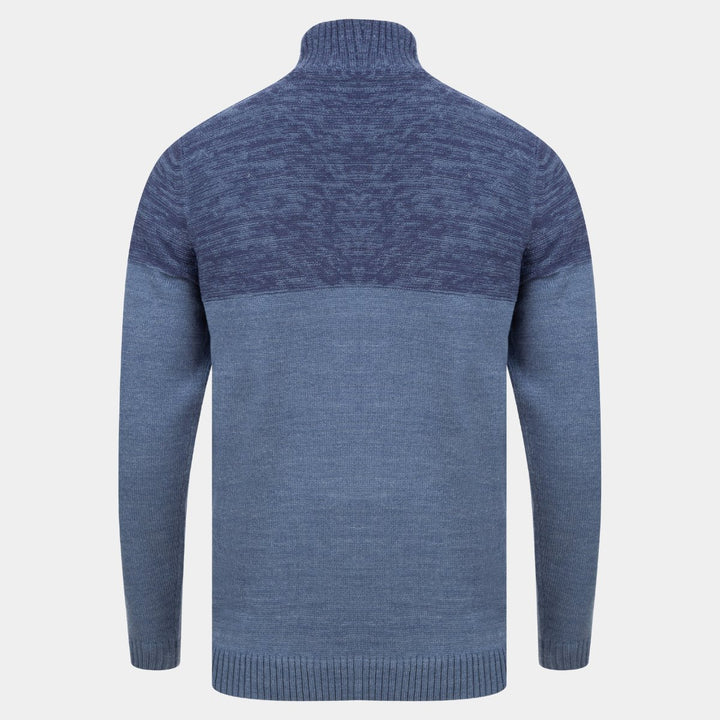 Mens Contrast Panel 1/4 Zip Neck Jumper from You Know Who's