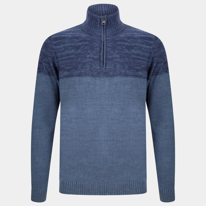 Mens Contrast Panel 1/4 Zip Neck Jumper from You Know Who's