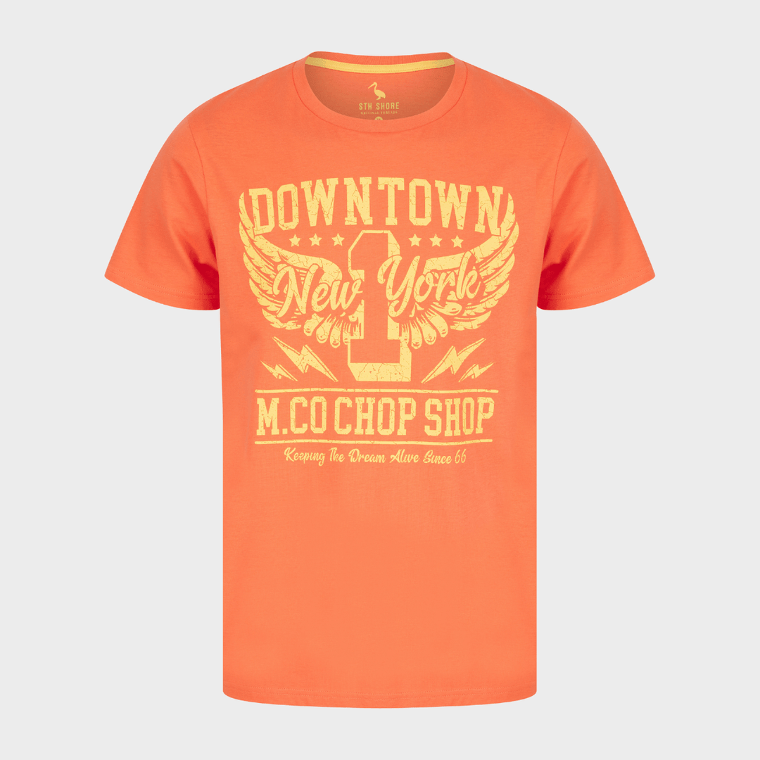 Mens Downtown New York T-Shirt Orange from You Know Who's