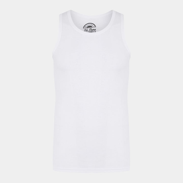White sleeveless vest for men
