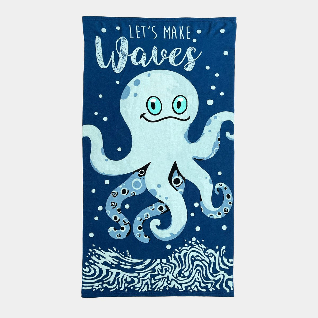 Towel for kids with octopus print