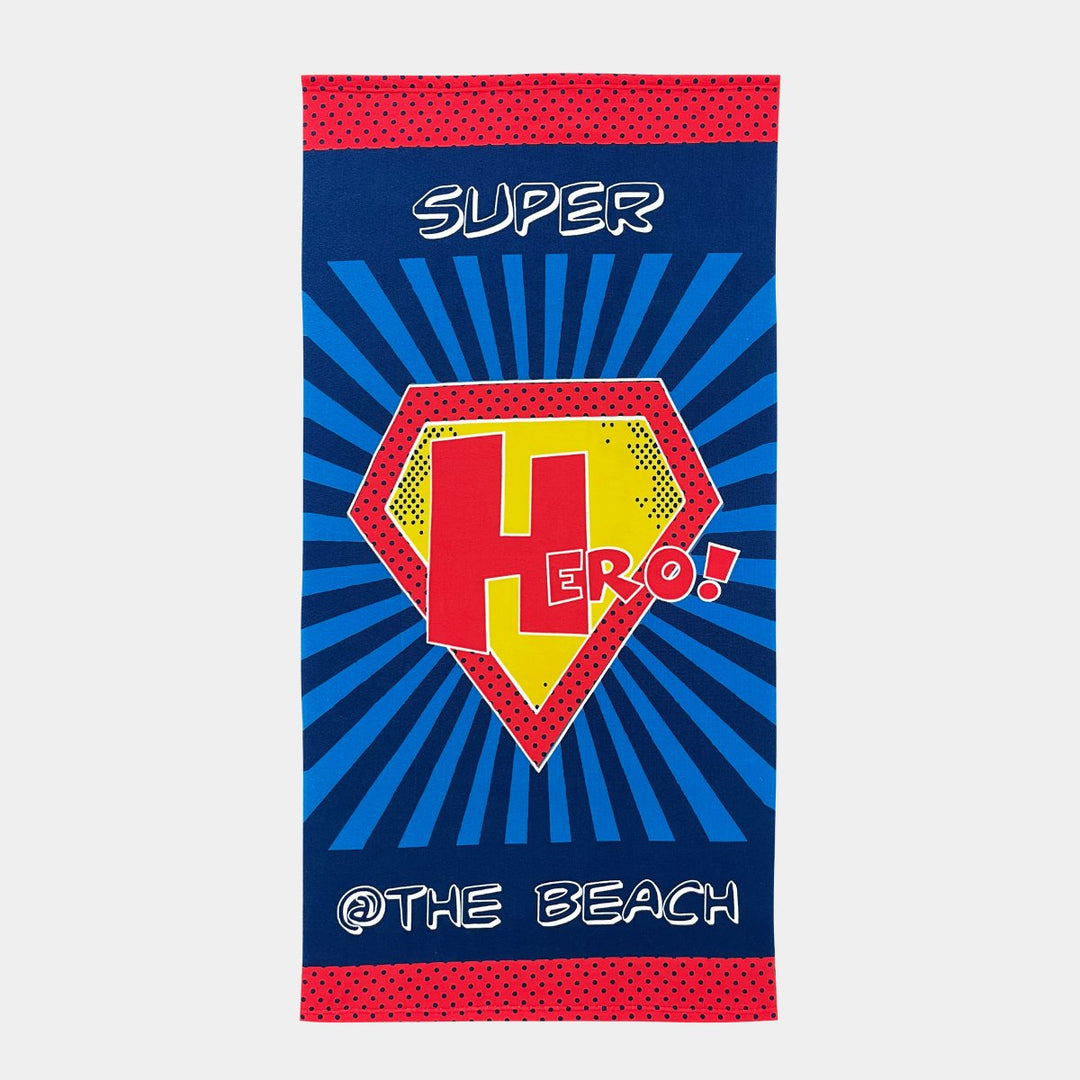 Towel for boys with Superhero print