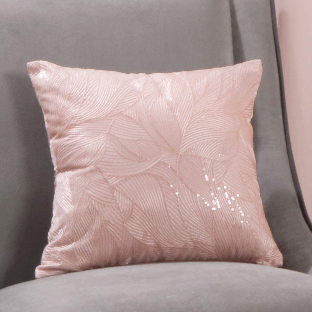 Sequin Leaves Cushion