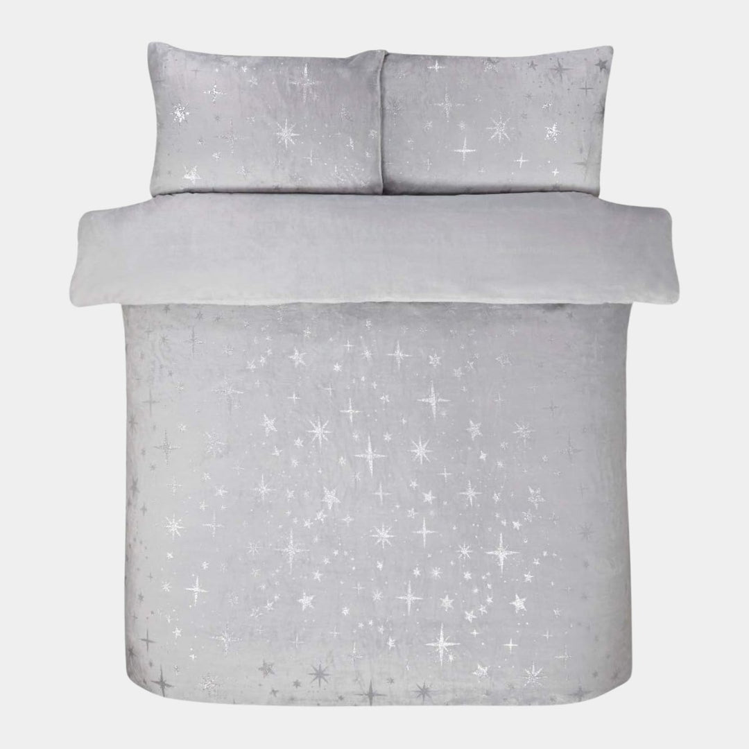 Silver Scattered Stars Duvet Cover from You Know Who's