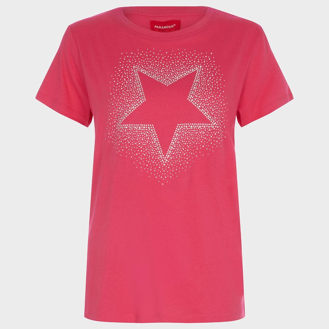 Silver Star T-Shirt Fuschia from You Know Who's
