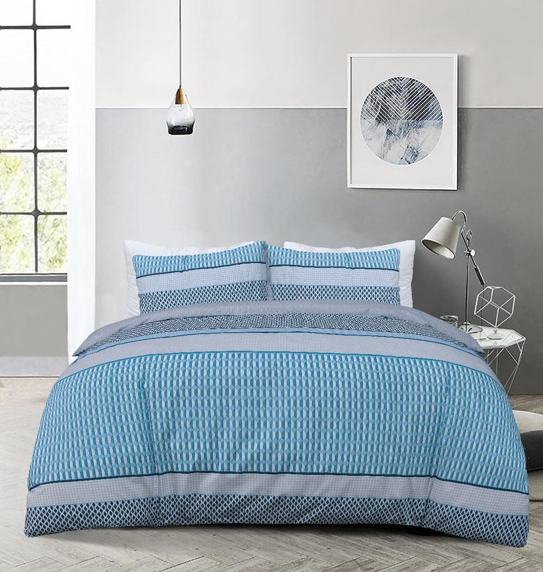 Sleepdown Blue Stripe Geo Duvet Cover from You Know Who's