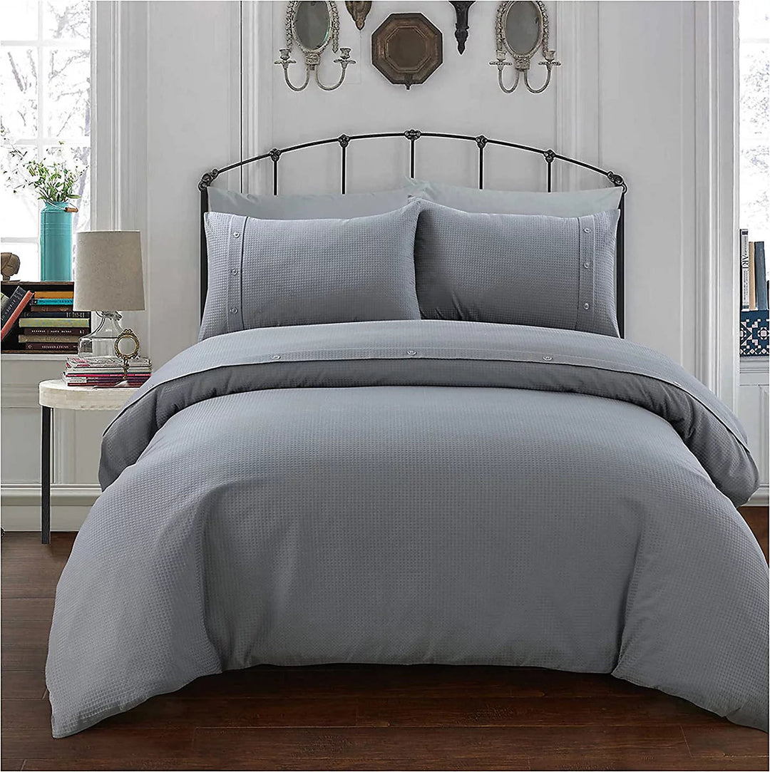 Sleepdown waffle fleece duvet set hot sale