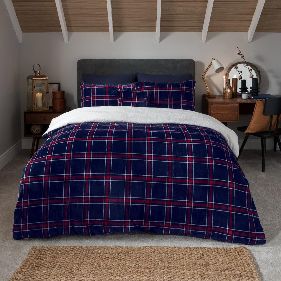 Sleepdown Navy Check Duvet Cover from You Know Who's