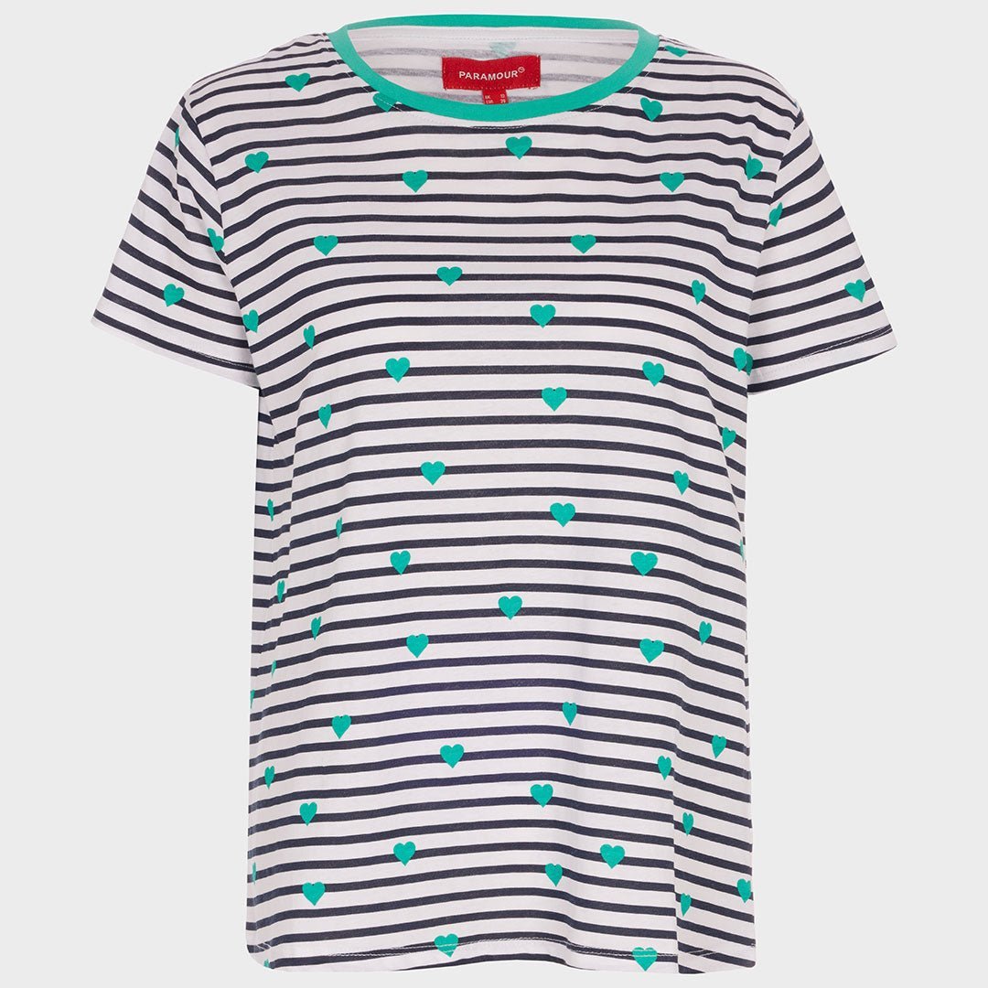 Stripe Heart T-Shirt Jade from You Know Who's