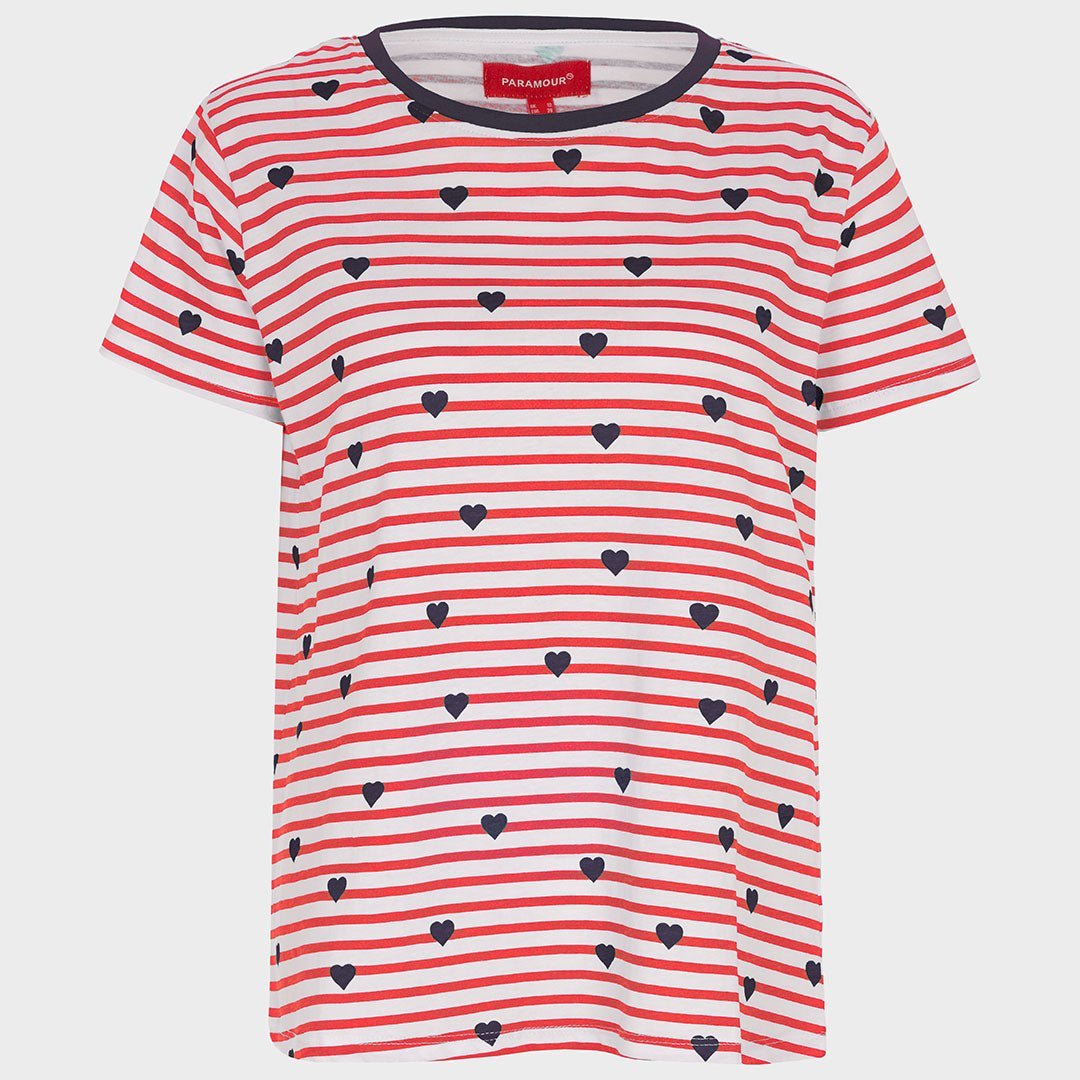 Stripe Heart T-Shirt Red from You Know Who's