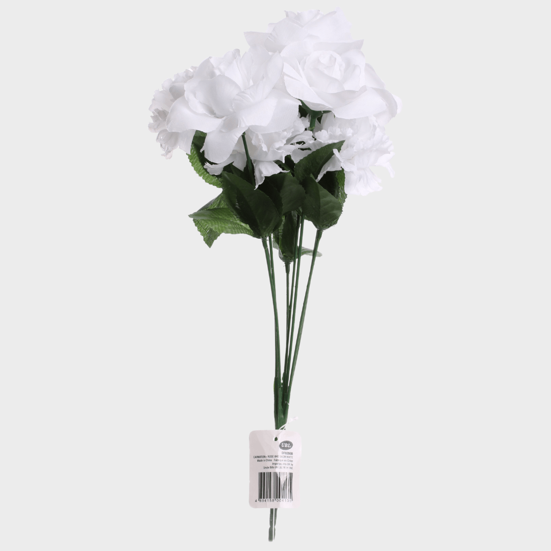 White Carnation & Rose Bunch 36cm from You Know Who's